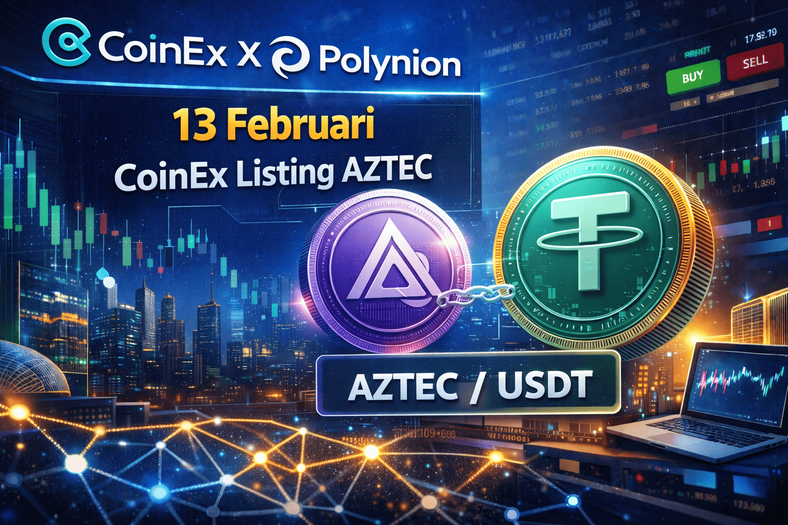 CoinEx Listing AZTEC 13 Februari Pair USDT
