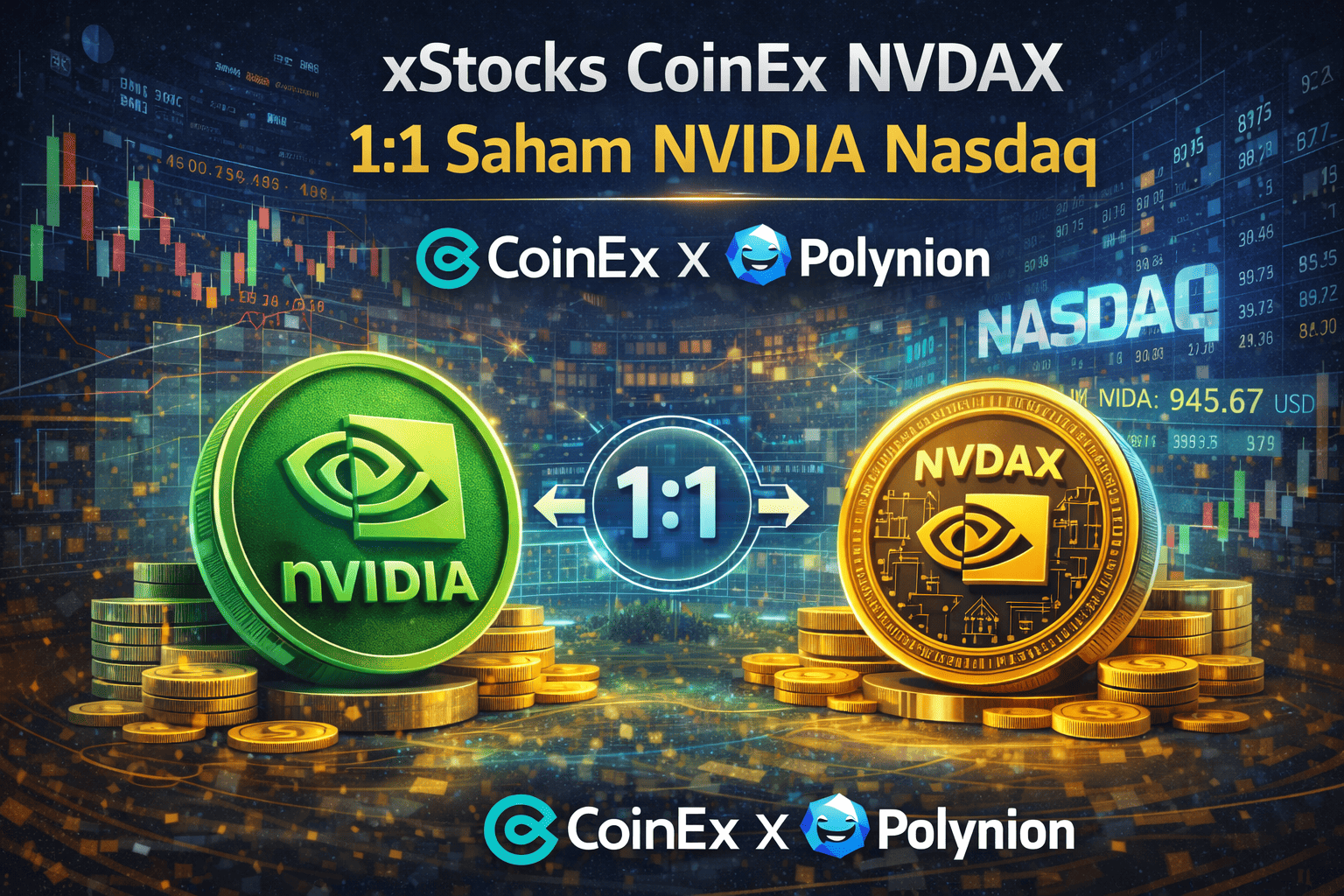 xStocks CoinEx NVDAX 1:1 Saham NVIDIA Nasdaq